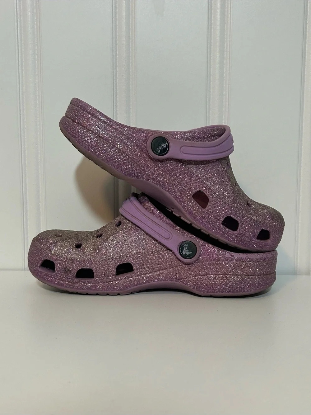 CROCS Kids' Glitter Clog in Lavender Purple